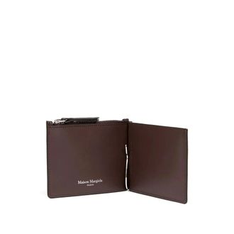 Maison Margiela Wallets & Cardholders, female, Brown, ONE SIZE, Brown Signature Wallet Top Zip Logo
