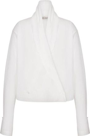 Alberta Ferretti White Cotton Blouse With Wrap Design