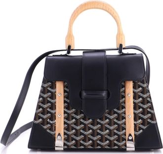Goyard Saigon Top Handle Bag Coated Canvas with Leather PM