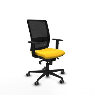 Piqueras y Crespo Silla Piqueras Y Crespo Haches Negro Similpiel Amarillo Ergon&oacute;mica
