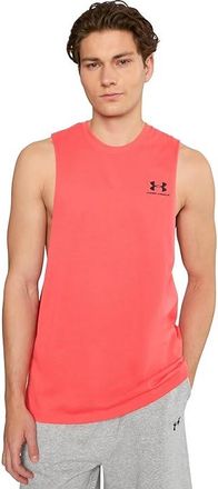 Under Armour Logo Cutoff Tank Top Mens T Shirt Venom Red/Venom Red : LG, Polyester