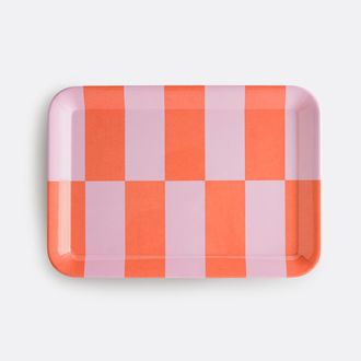 La Redoute Interieurs Tweekleurig dienblad met grafisch motief, maat M, TABAKA