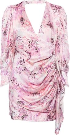 Iro Pink Floral print silk short dress