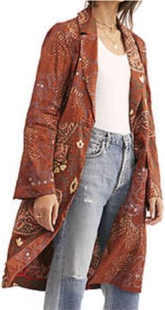 Free People Eye Of The Wild Stamped Jacket In Brown