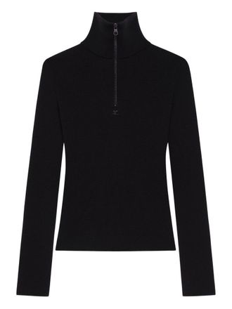 Courr&egrave;ges Zipped Mockneck Sweater