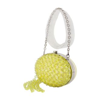 Self Portrait Crystal-Embellished Clutch - Yellow