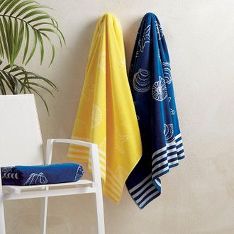 Frontgate Siesta Seashell Beach Towel - Sea Blue - Frontgate