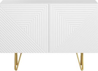 Miliboo Credenza design bianco e oro con 2 ante L107 cm ozen