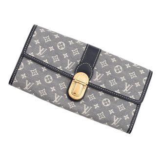 Louis Vuitton Monogram Idylle Gray Navy Monogram Idylle Long Wallet (Bi-Fold) (Pre-Owned)