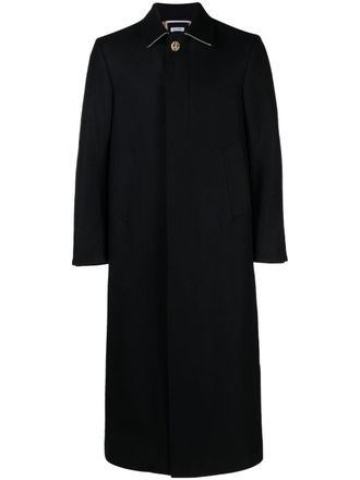 Thom Browne single-breasted button-fastening coat - Blue