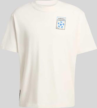 adidas Originals T-Shirt mit R&uuml;cken Print aus reiner Baumwolle in Offwhite, Gr&ouml;&szlig;e XXL