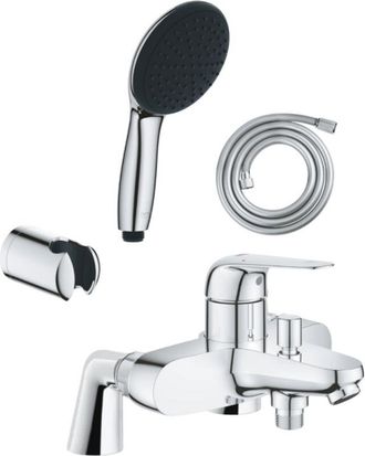 GROHE Conjunto Mezclador Mec&aacute;nico Para Ba&ntilde;era/ducha Grohe Swift + Teleducha Redonda De 2 Chorros + Manguera + Soporte