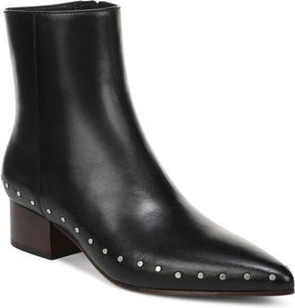 Vince August Pointed Toe Leather Bootie in Black at Nordstrom, Size 7.5
