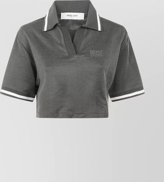 Golden Goose journey ws cropped polo ribbed collar