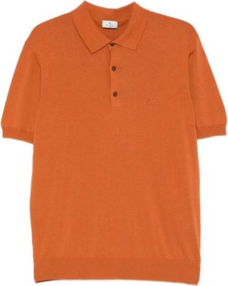 Etro Polo shirt met logo-borduursel - Heren - Polos - Oranje - M - Katoen - Tops