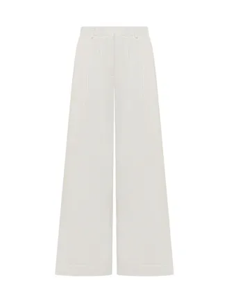 Palm Angels White Relaxed Pleated Pants