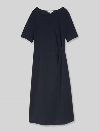 Tom Tailor Regular Fit Midi-Kleid mit Knoten-Detail in Dunkelblau, Gr&ouml;&szlig;e 34