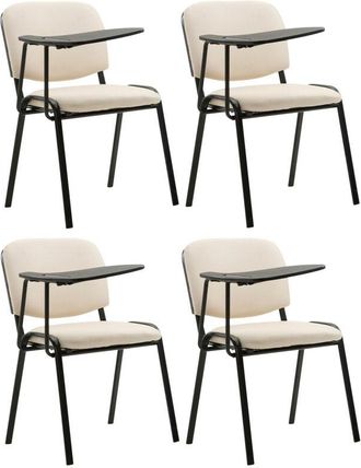 Clp Set De 4 Sillas Confidente Ken Con Mesa Extensible Para Escritura Crema