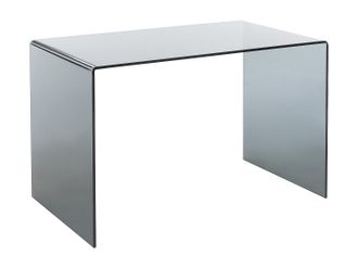 Vente-Unique Escritorio - Vidrio templado ahumado - Negro - ELSTRON
