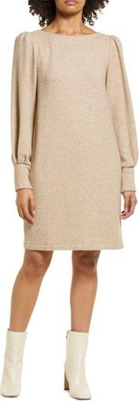 Julia Jordan PUFF SLEEVE SWEATER DRESS in Oatmeal at Nordstrom Rack, Size 10