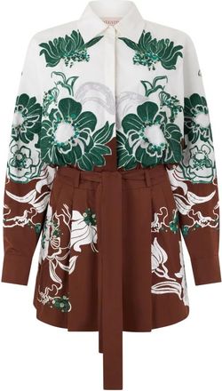 Valentino Garavani Bloemen jumpsuit met lange mouwen - Dames - Playsuits - Veelkleurig - XS - Katoen - Jumpsuits & Playsuits