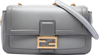 Fendi Pre-owned Fendi Leather Baguette Chain Midi Shoulder Bag Ladies 756BLI66H0V303ZA