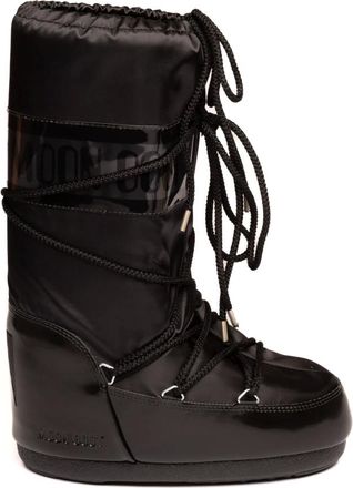 Moon Boot Schoenen, Dames, Zwart, 39 EU, Leer, Icon Glance Boot