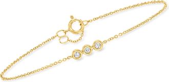 Canaria Canaria Bezel-Set Diamond Trio Bracelet in 10kt Yellow Gold