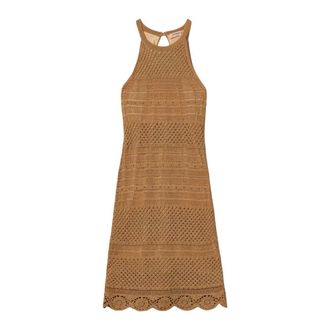 Twinset Knitted Dresses, female, Beige, Size: S Mini Knitted Dress