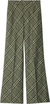 Burberry Pantaloni sartoriali in lana a quadri - Verde