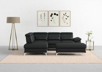 Sit&more Ecksofa »Cabrio L-Form, B: 274 cm, mit Sitztiefen-, Arm- & Kopfteilverstellung« 3 Nierenkissen, Federkern, optional Bettfunktion und Stauraum