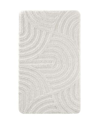 Wecon Home Alfombra de ba&ntilde;o en relieve blanca 70x120