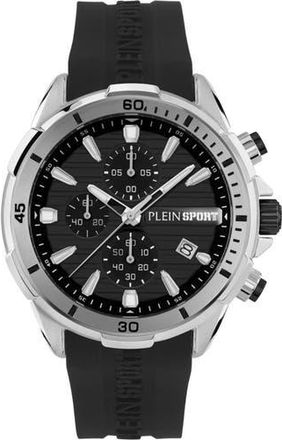 Plein Sport Impact Leather Strap Watch in Stainless Steel at Nordstrom Rack