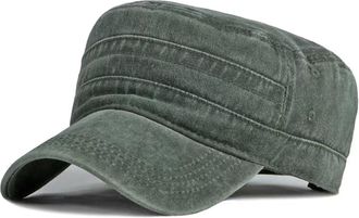 Generic Mens Army Cap Cotton Cadet Hat Military Flat Top Trucker Dad Hat Classic Adjustable Baseball Cap Breathable Outdoor Sport UK Size Camouflage Flat Cap 