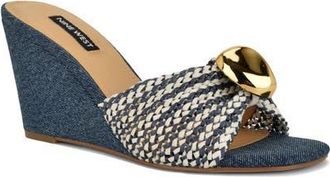 Nine West Nessla Wedge Sandal in Medium Blue at Nordstrom, Size 7.5