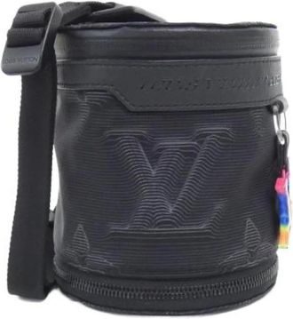 Louis Vuitton Pre-owned 2054 Expan Double Pochette Nylon Shoulder Bag - Dames - Vintage Tas - Zwart - ONE Size - Nylon - Vintage