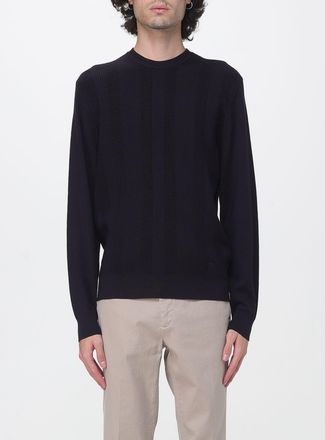Manuel Ritz Maglia girocollo in misto lana merino con bordi a costine