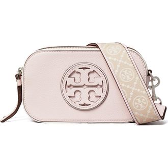 Tory Burch Mini Miller Leather Crossbody Bag in Pale Pink/pink at Nordstrom