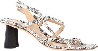 by FAR Brigette Snake-effect Slingback Sandals in Multicolor Leather