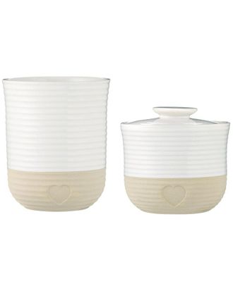 Mason Cash Mason Cash Set Of 2 Rustic Charm Utensil & Storage Jars