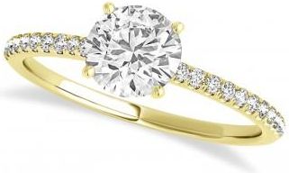 Allurez Lab Grown Diamond Accented Engagement Ring Setting 18k Yellow Gold (1.62ct)