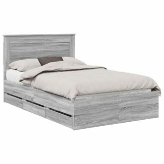 vidaXL Estructura De Cama Gris Sonoma 120 X 190 Cm Madera Ingenieril Vidaxl