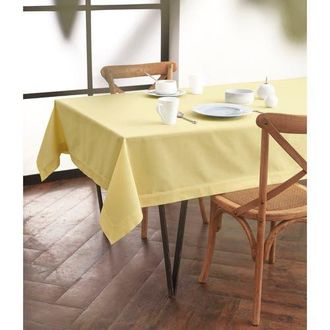Solino Home Cotton Linen Plain Tablecloth for Dining Table, Holiday and Everyday Dining Table Decor - Dru in Yellow at Nordstrom, Size X-Large