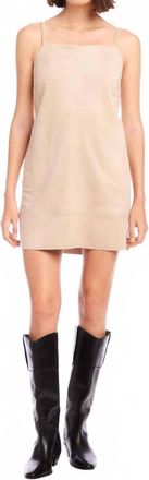 Fifteen Twenty Safia Faux Suede Dress In Almond