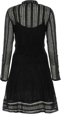 Chlo&eacute; Womens Dress Black Linen Cashmere Silk