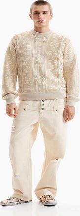 Desigual Maglione lavorato vintage bianco