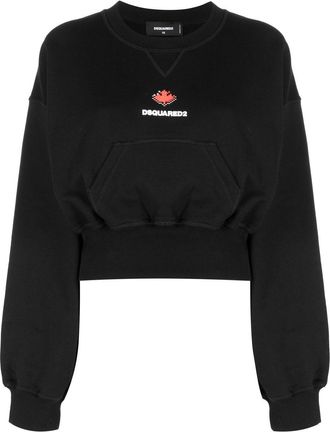 Dsquared2 logo-print sweatshirt - women - Cotton - S - Black