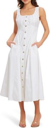 Flying Tomato Stretch Cotton Midi Dress in Off White at Nordstrom Rack, Size Medium