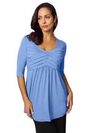 Jessica London Stretch Knit Pleated Tunic in French Blue at Nordstrom, Size 32