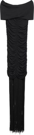 Khaite Womens Off-Shoulder Draped Midi Dress Black Viscose